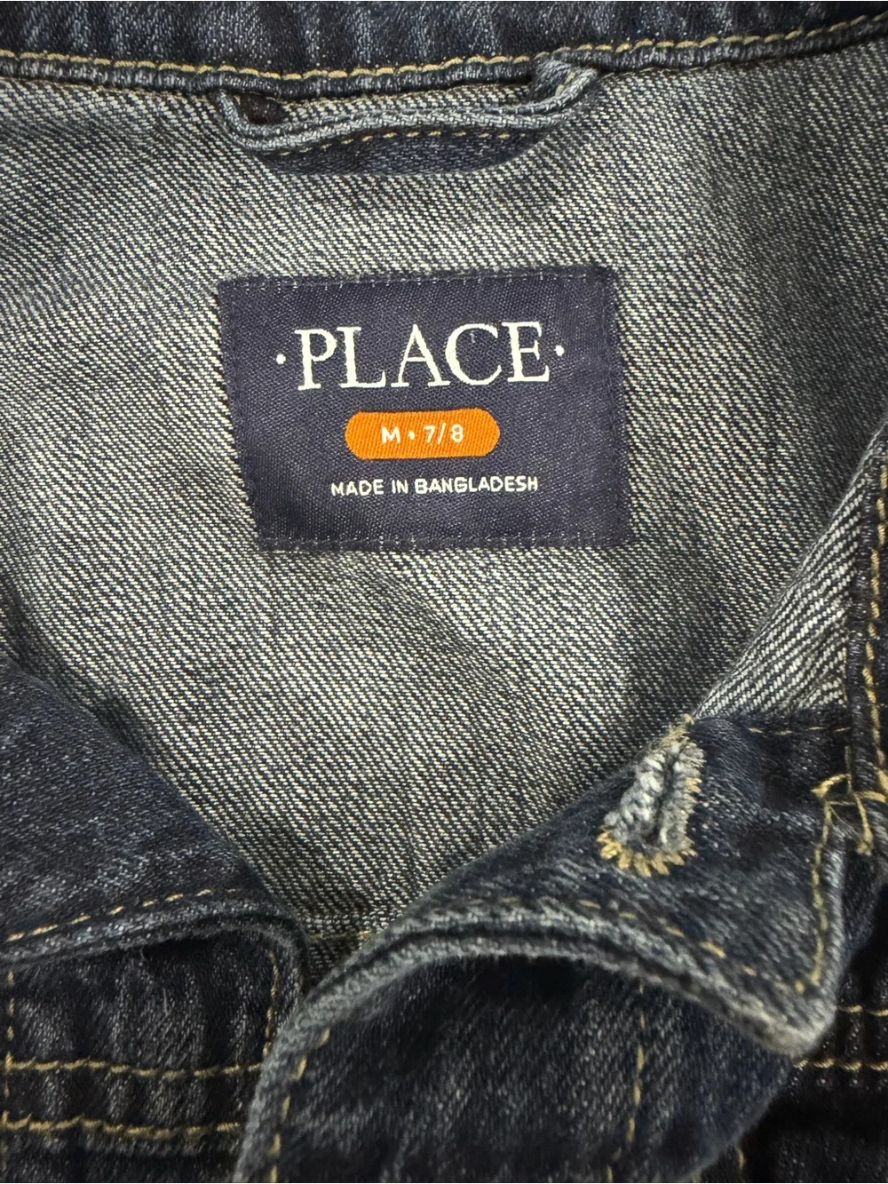 The Children’s Place Dark Wash Denim Jean Jacket Boys Size M (7/8)